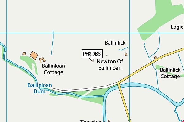 PH8 0BS map - OS VectorMap District (Ordnance Survey)