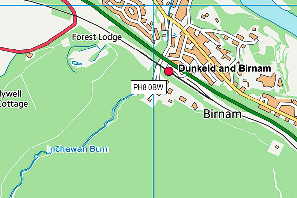 PH8 0BW map - OS VectorMap District (Ordnance Survey)