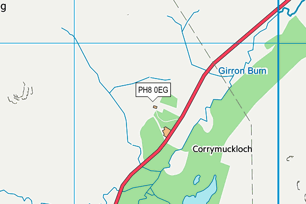 PH8 0EG map - OS VectorMap District (Ordnance Survey)