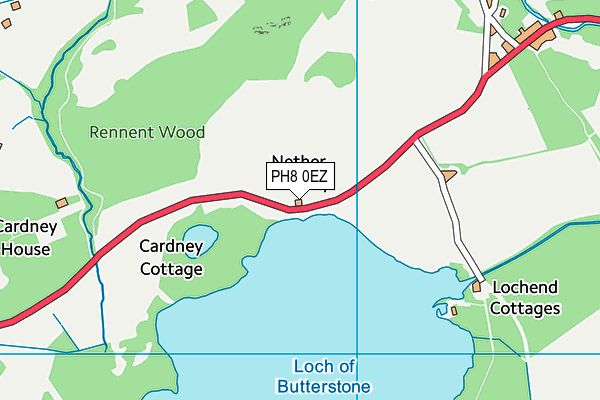 PH8 0EZ map - OS VectorMap District (Ordnance Survey)