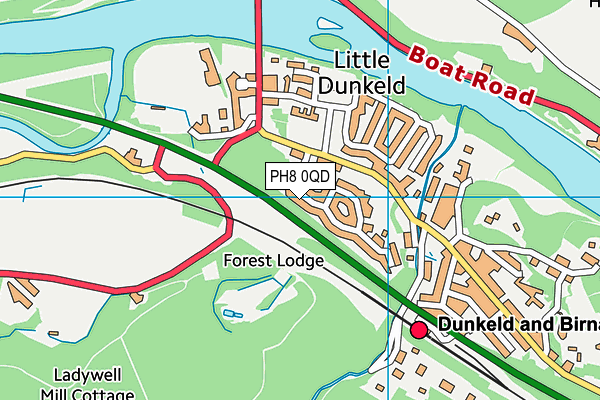 PH8 0QD map - OS VectorMap District (Ordnance Survey)