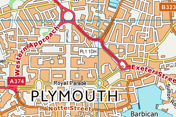 PL1 1DH map - OS VectorMap District (Ordnance Survey)