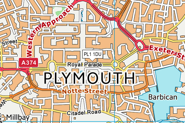 PL1 1DU map - OS VectorMap District (Ordnance Survey)