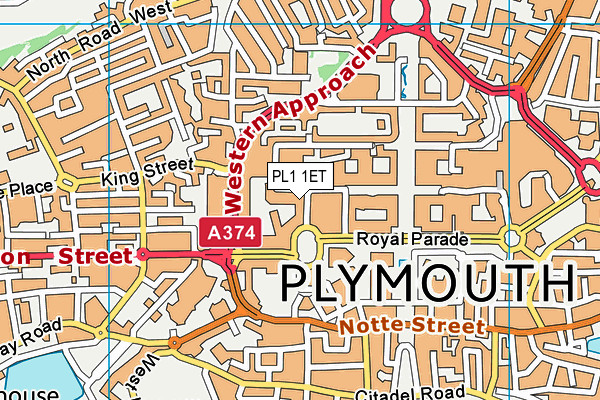 PL1 1ET map - OS VectorMap District (Ordnance Survey)