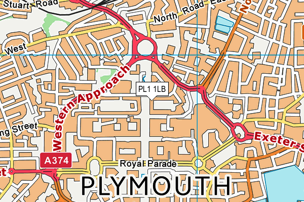 PL1 1LB map - OS VectorMap District (Ordnance Survey)