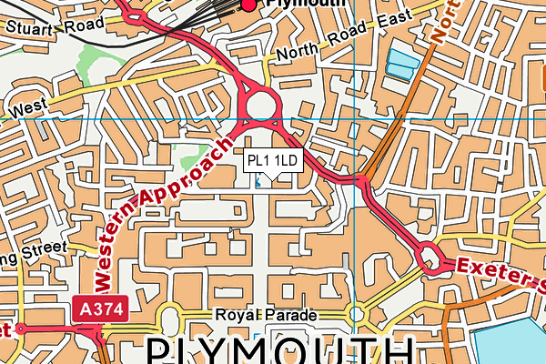 PL1 1LD map - OS VectorMap District (Ordnance Survey)