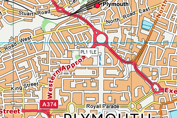 PL1 1LE map - OS VectorMap District (Ordnance Survey)