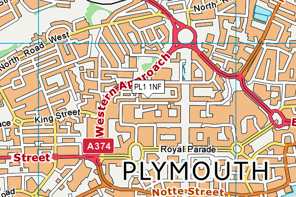 PL1 1NF map - OS VectorMap District (Ordnance Survey)