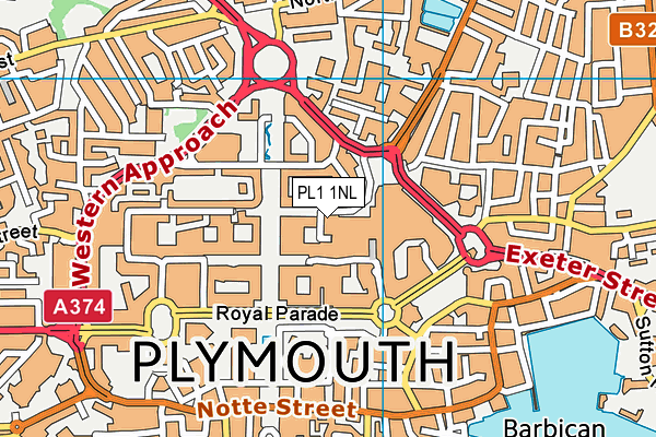 PL1 1NL map - OS VectorMap District (Ordnance Survey)