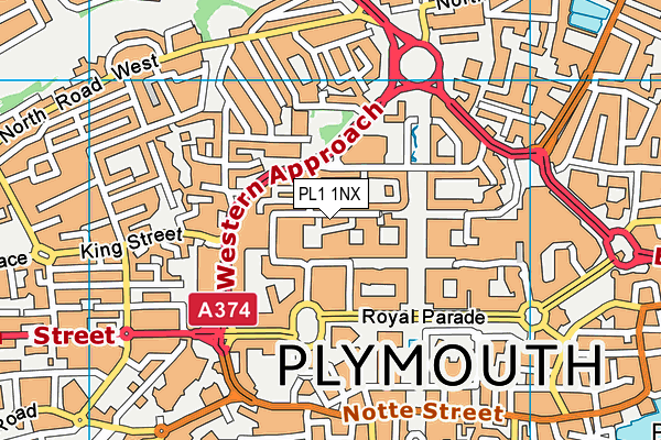 PL1 1NX map - OS VectorMap District (Ordnance Survey)