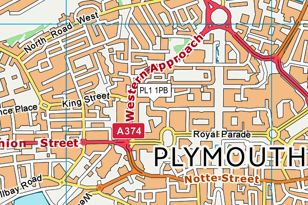 PL1 1PB map - OS VectorMap District (Ordnance Survey)