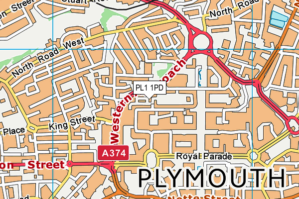 PL1 1PD map - OS VectorMap District (Ordnance Survey)