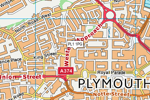 PL1 1PG map - OS VectorMap District (Ordnance Survey)