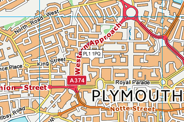 PL1 1PQ map - OS VectorMap District (Ordnance Survey)