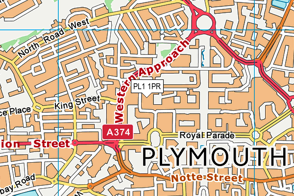 PL1 1PR map - OS VectorMap District (Ordnance Survey)