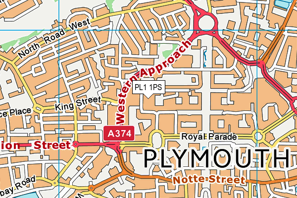 PL1 1PS map - OS VectorMap District (Ordnance Survey)