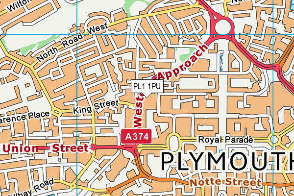 PL1 1PU map - OS VectorMap District (Ordnance Survey)