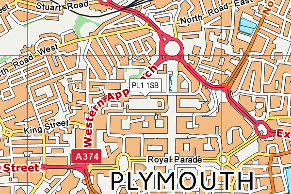 PL1 1SB map - OS VectorMap District (Ordnance Survey)