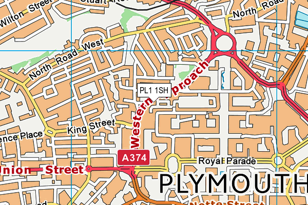 PL1 1SH map - OS VectorMap District (Ordnance Survey)