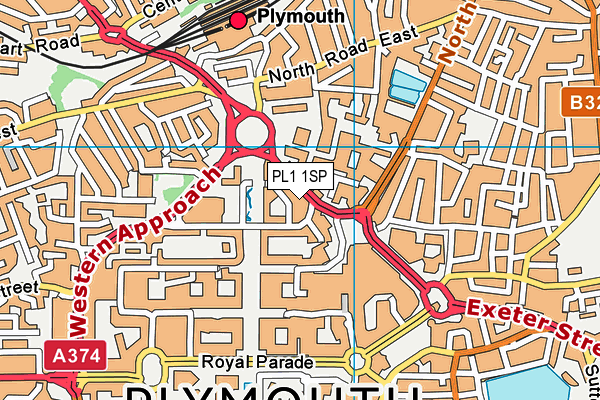 Ymca (Plymouth Triangle Centre) (Closed) map (PL1 1SP) - OS VectorMap District (Ordnance Survey)
