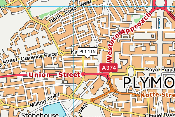 PL1 1TN map - OS VectorMap District (Ordnance Survey)