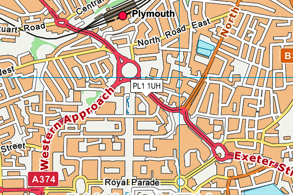 PL1 1UH map - OS VectorMap District (Ordnance Survey)