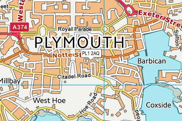 PL1 2AQ map - OS VectorMap District (Ordnance Survey)