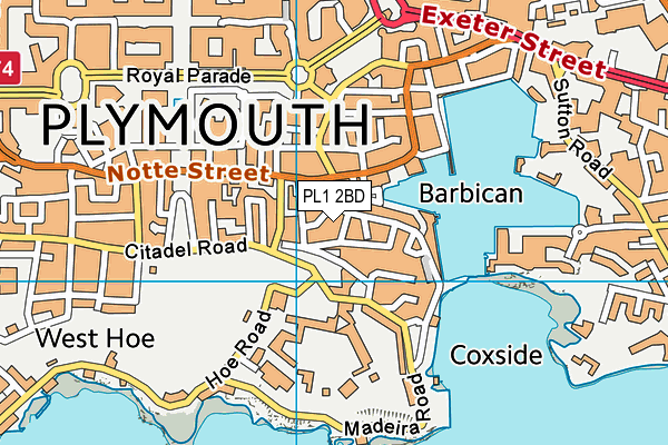 PL1 2BD map - OS VectorMap District (Ordnance Survey)