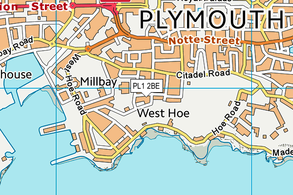 PL1 2BE map - OS VectorMap District (Ordnance Survey)