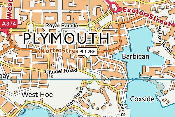 PL1 2BH map - OS VectorMap District (Ordnance Survey)