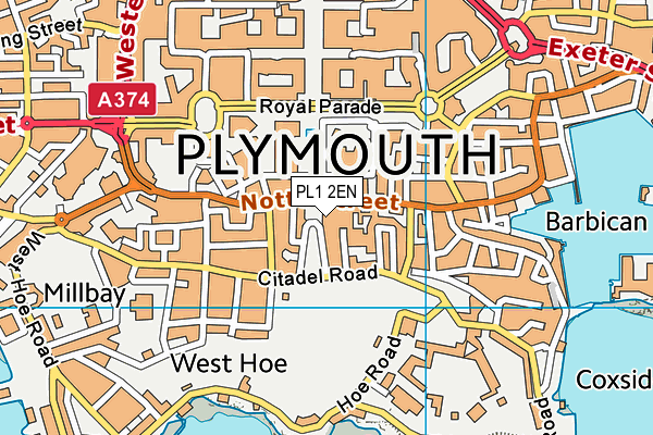 PL1 2EN map - OS VectorMap District (Ordnance Survey)