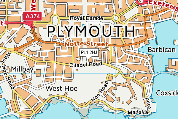 Club Moativation (Plymouth) map (PL1 2HJ) - OS VectorMap District (Ordnance Survey)