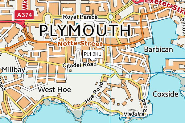 PL1 2HU map - OS VectorMap District (Ordnance Survey)