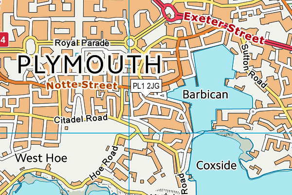 PL1 2JG map - OS VectorMap District (Ordnance Survey)