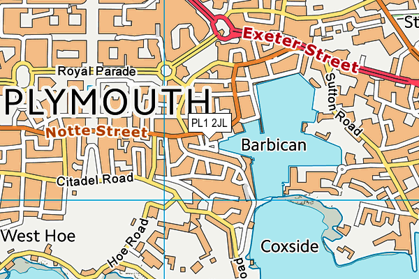 PL1 2JL map - OS VectorMap District (Ordnance Survey)