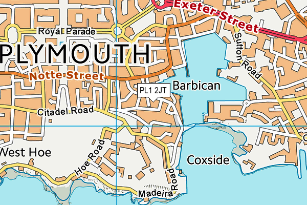 PL1 2JT map - OS VectorMap District (Ordnance Survey)