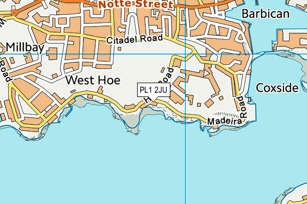 PL1 2JU map - OS VectorMap District (Ordnance Survey)