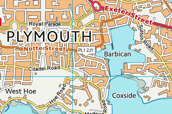 PL1 2JY map - OS VectorMap District (Ordnance Survey)