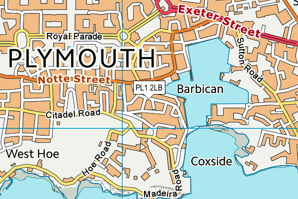 PL1 2LB map - OS VectorMap District (Ordnance Survey)