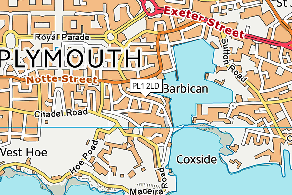 PL1 2LD map - OS VectorMap District (Ordnance Survey)