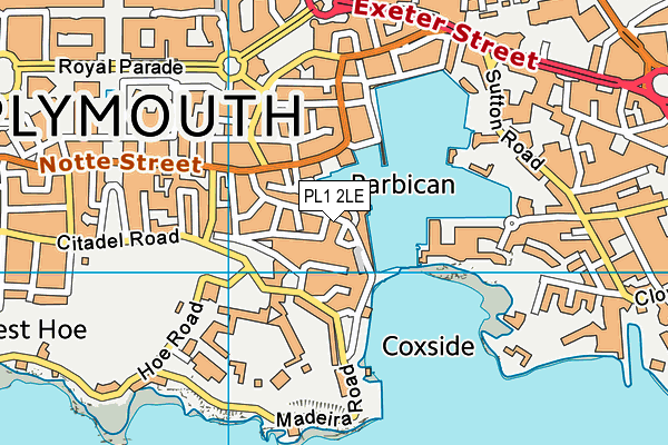 PL1 2LE map - OS VectorMap District (Ordnance Survey)