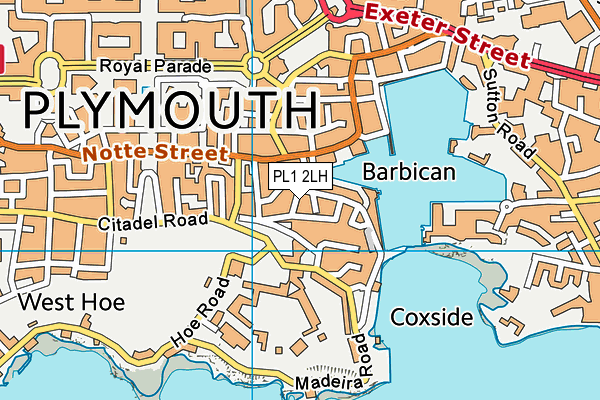 PL1 2LH map - OS VectorMap District (Ordnance Survey)