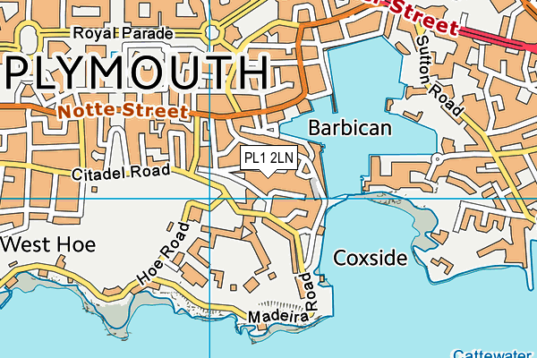 PL1 2LN map - OS VectorMap District (Ordnance Survey)