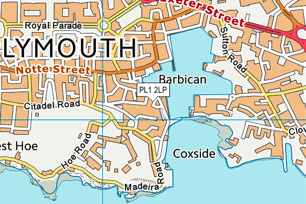 PL1 2LP map - OS VectorMap District (Ordnance Survey)