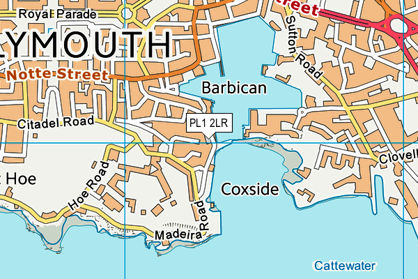 PL1 2LR map - OS VectorMap District (Ordnance Survey)