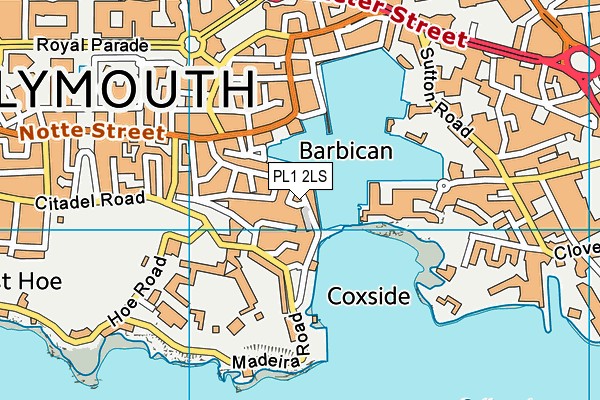 PL1 2LS map - OS VectorMap District (Ordnance Survey)