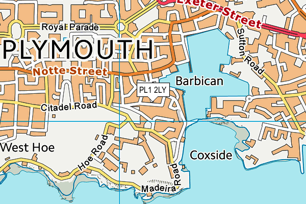 PL1 2LY map - OS VectorMap District (Ordnance Survey)