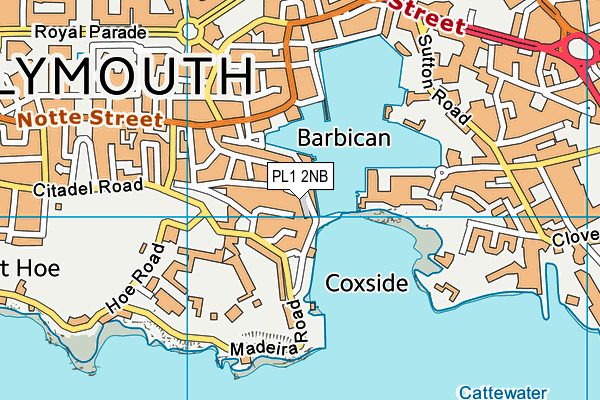 PL1 2NB map - OS VectorMap District (Ordnance Survey)