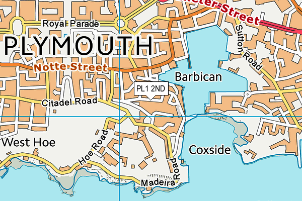 PL1 2ND map - OS VectorMap District (Ordnance Survey)