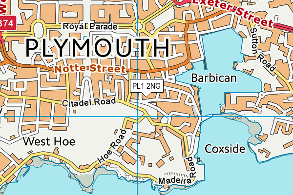 PL1 2NG map - OS VectorMap District (Ordnance Survey)